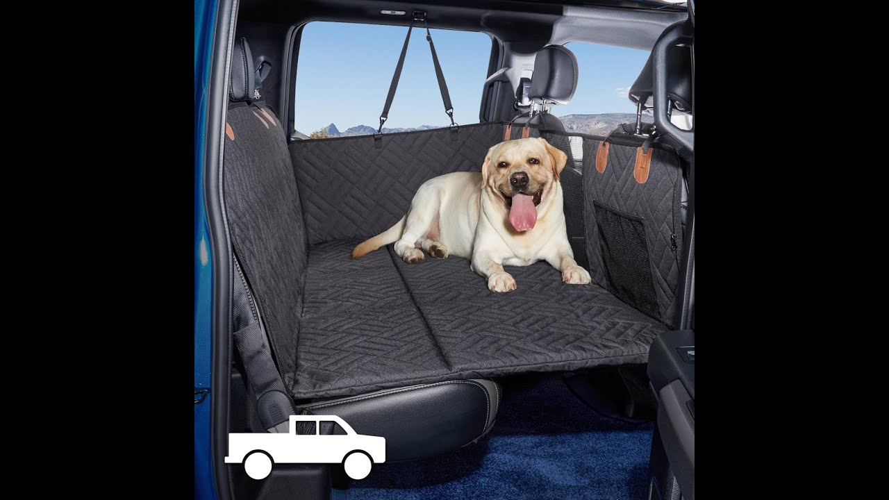 Dog Seat Cover and Bed for Trucks - Back Seat Extender and Hammock - Non-Inflatable Pet Mattress