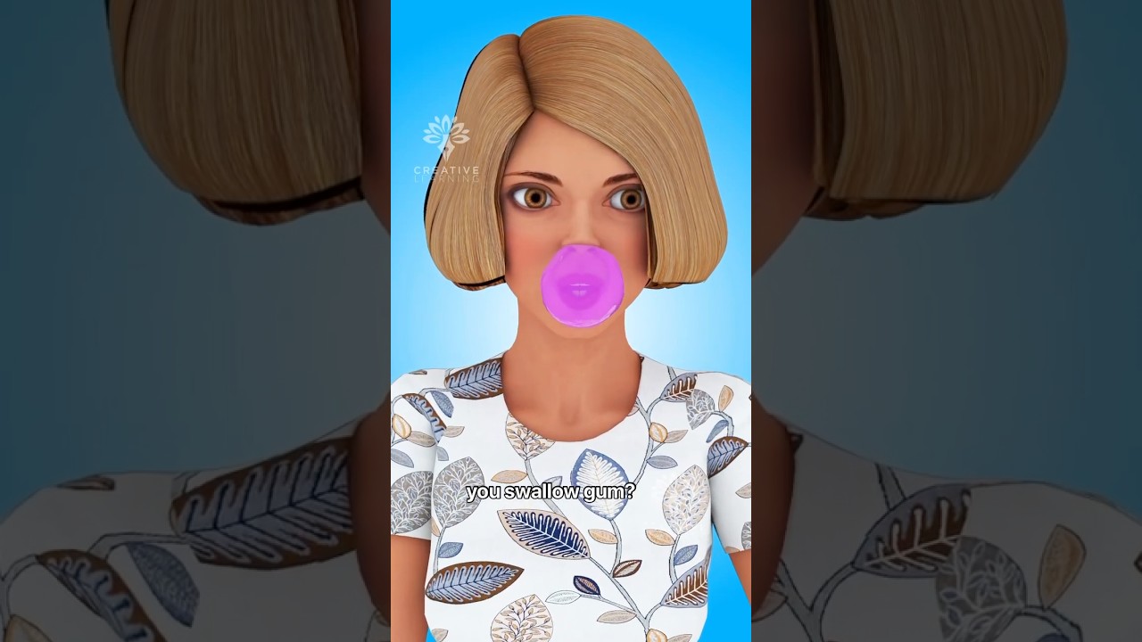 What Really Happens When You Swallow Gum 😱 #short #viralvideo - Creativelearning3d
