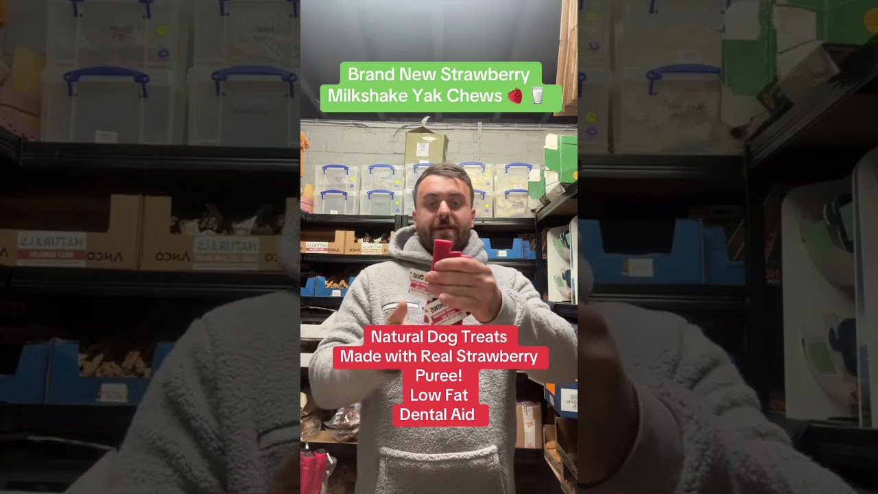 Natural Dog Treats - New Strawberry Milkshake Yak Chews Available! #yakchews