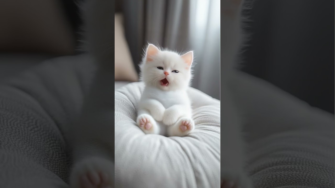 A cute white kitten!!! #cat #lipsync #talking #meow  #pets
