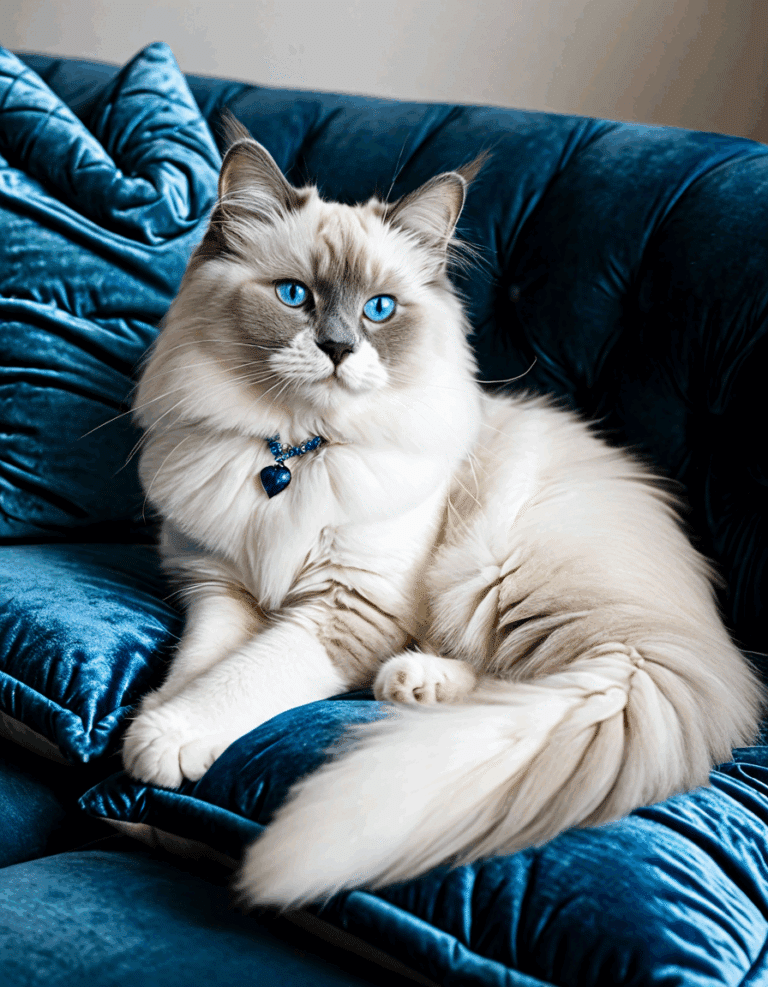 blue point ragdoll cat