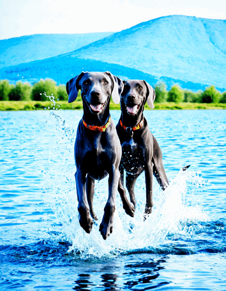 blue weimaraner dogs