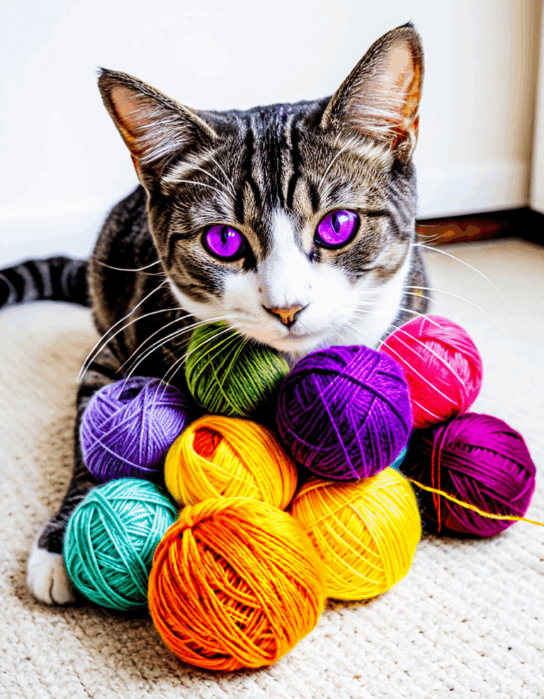 cat with purple eyes