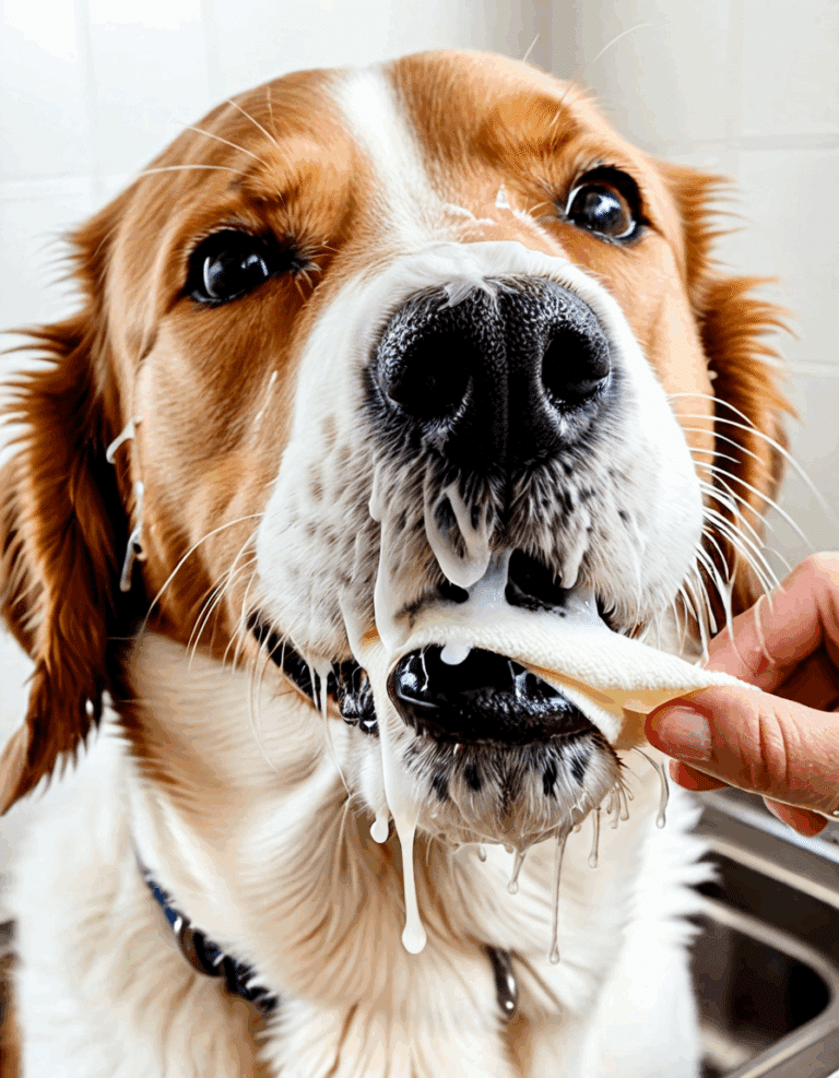 dog has drippy nose