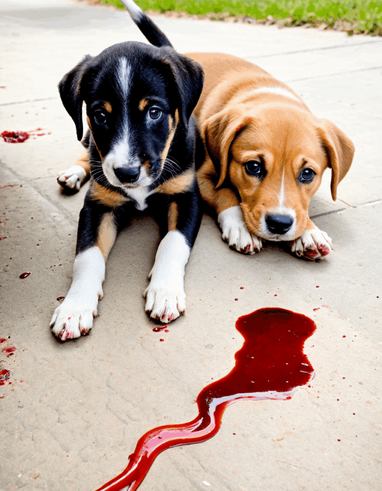 dog poops blood