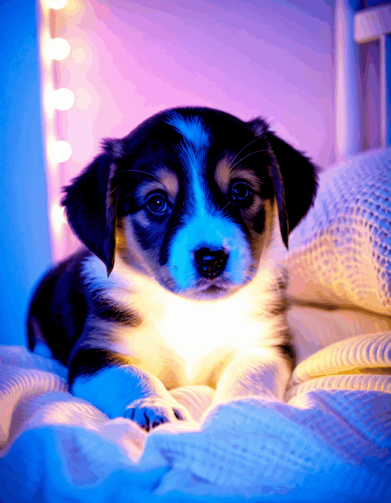female puppy night time