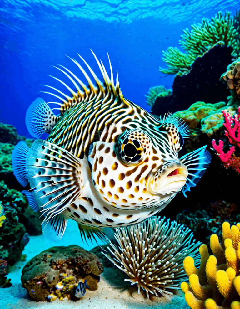 saltwater aquarium puffer fish porcupine fish