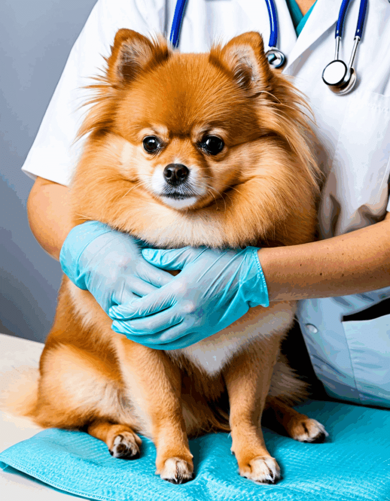 signs of neck or back pain in pomeranians