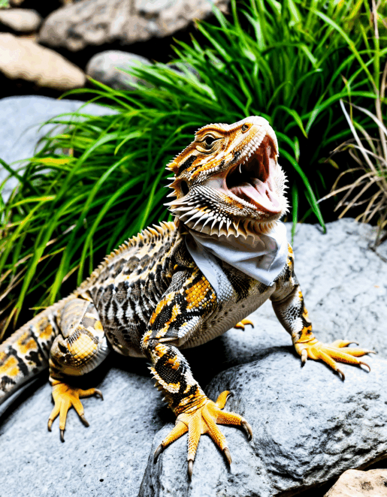 bearded dragon opening mouth