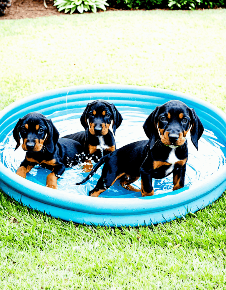 black and tan coonhound puppies