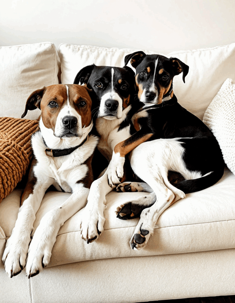 white black and brown dogs