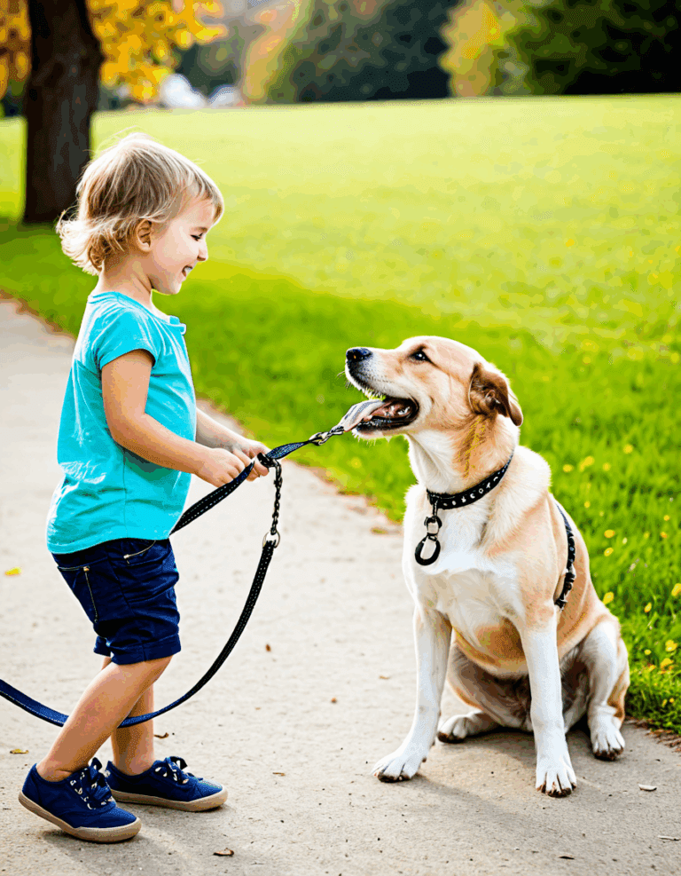 dog on a leash
