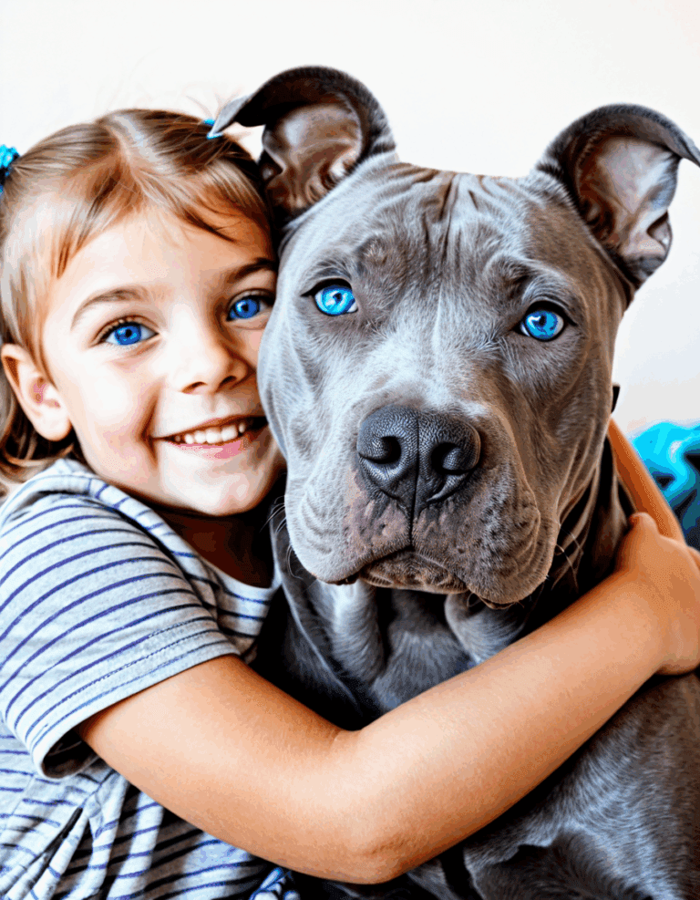 gray pitbull with blue eyes