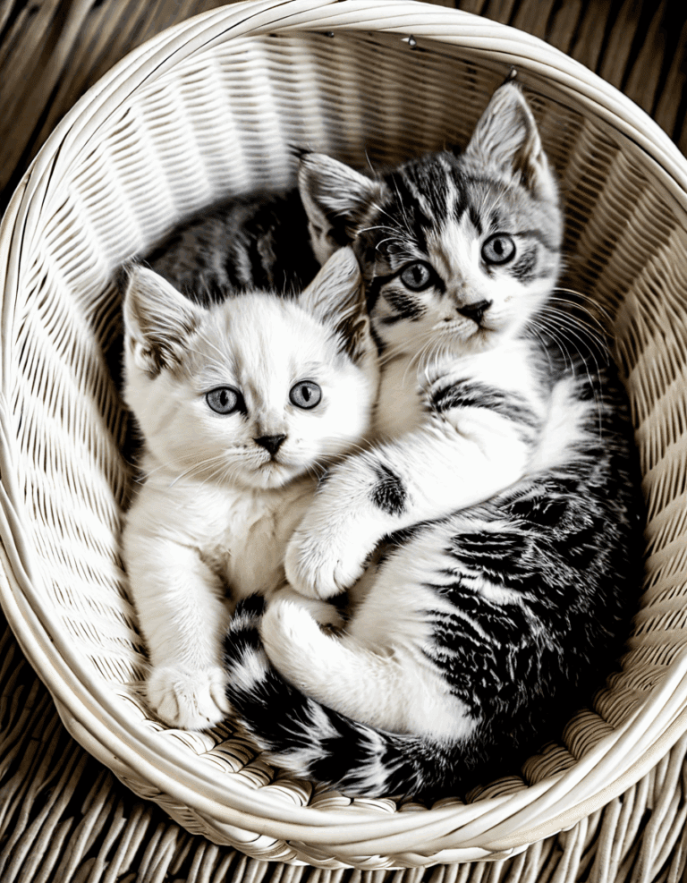 kittens white and grey