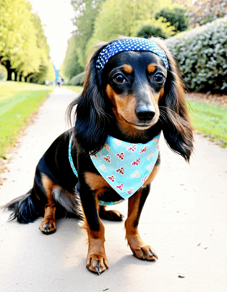 long haired weenie dog