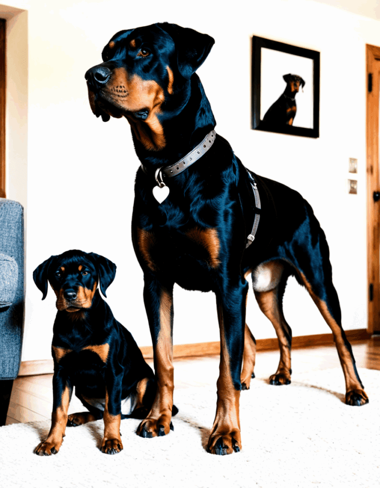 rottweiler with doberman