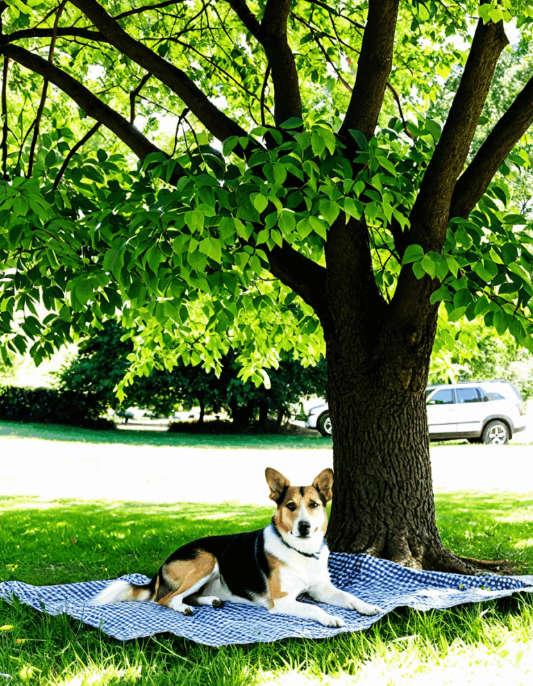 tree with dog