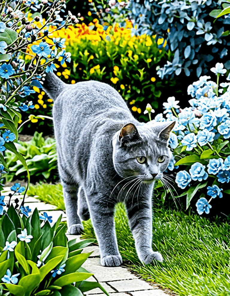 cat blue grey