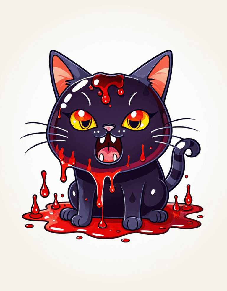 cat pooping jelly like substance with blood