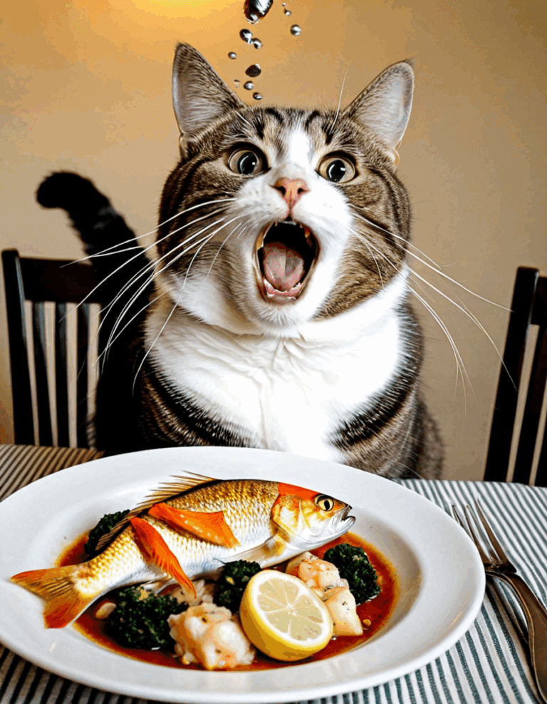 eating reaction picture cat
