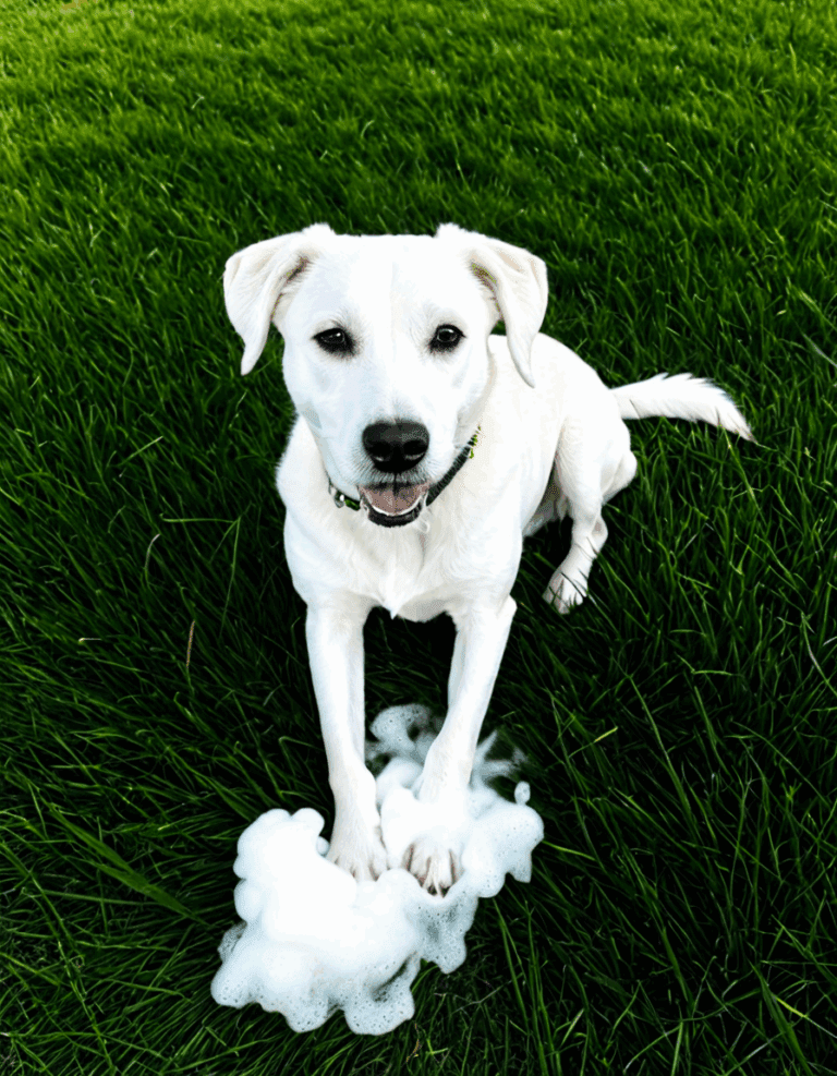 my dog is puking white foam