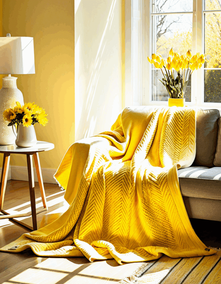blanket throws yellow
