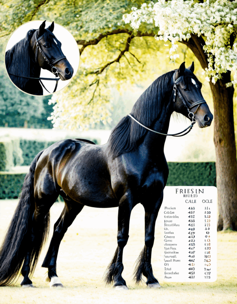 friesian horse breed scale