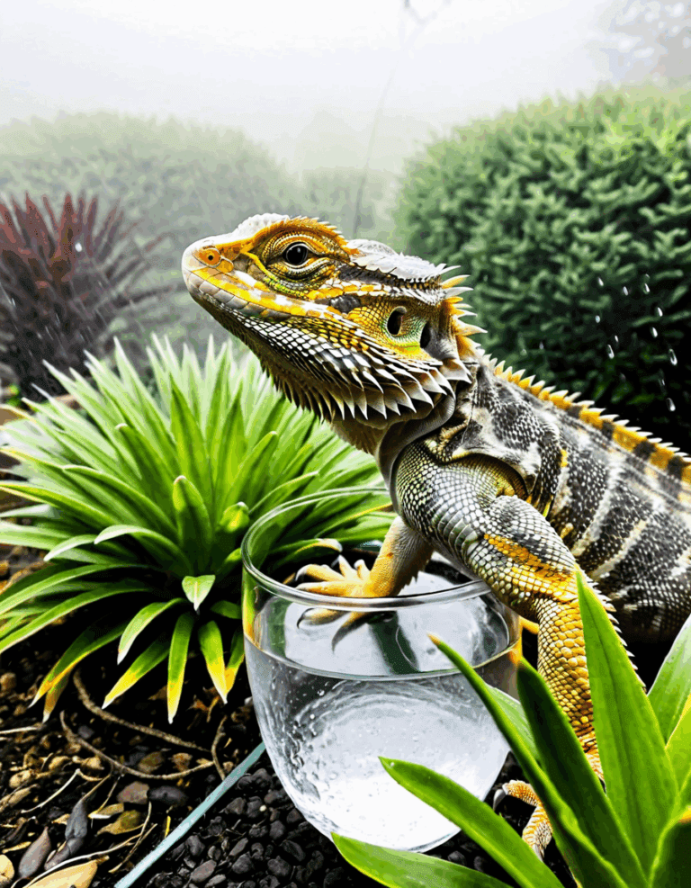 don't see my bearded dragon drink water