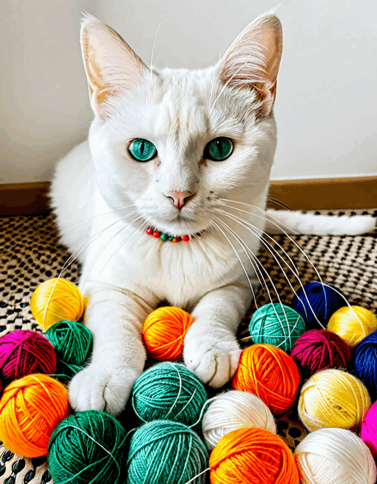 white cat spotted nose