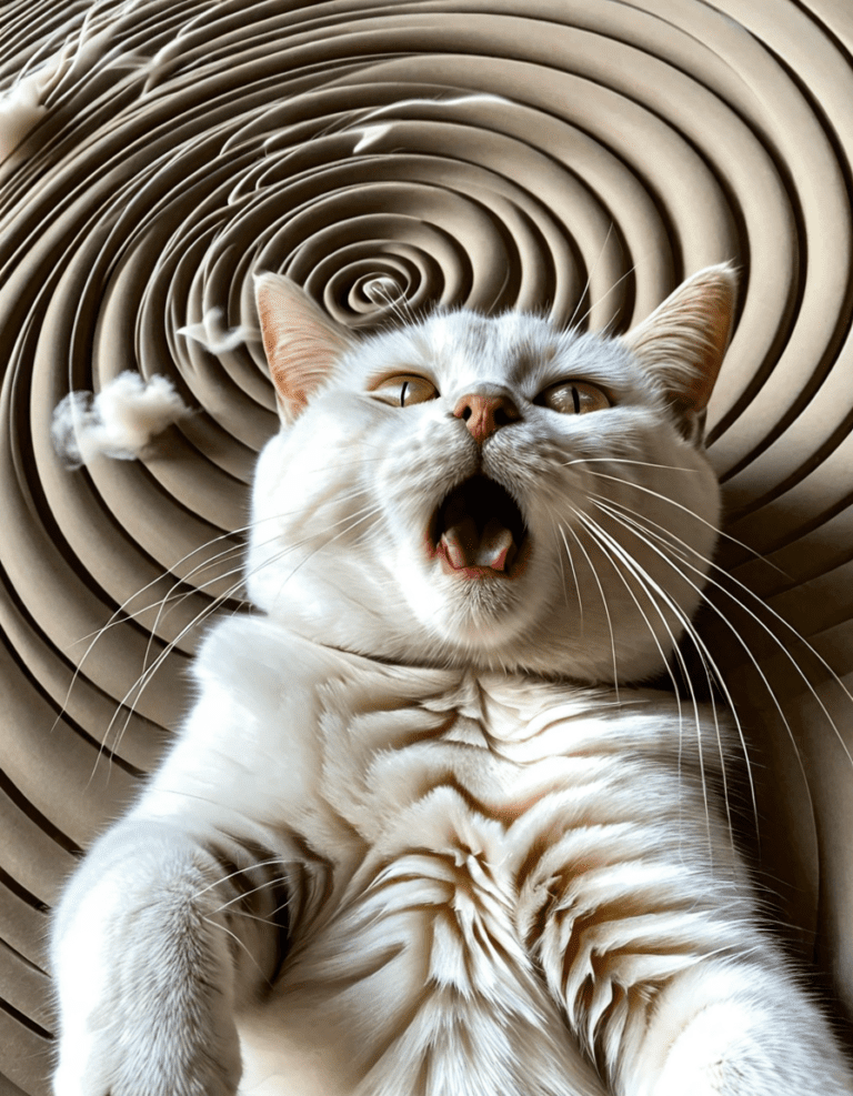 cat breathing fast when laying down