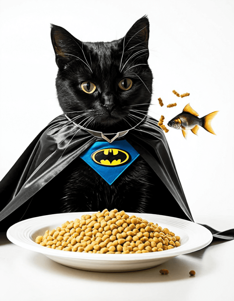 cat noir eating cat food