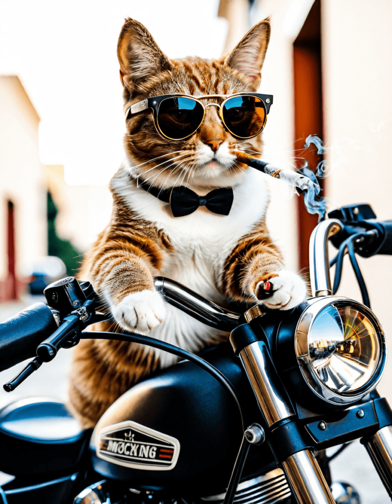 cat smoking cigarette