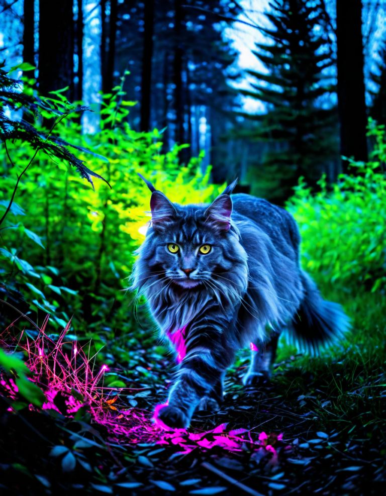 grey maine coon cat